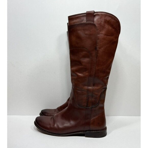 Frye Paige Tall Riding Boots Brown Leather Women’s Size 9 B 3476530 RDD - Picture 3 of 9